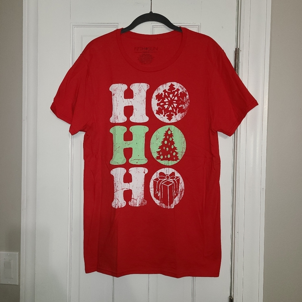 🎄 NEW Women's "Ho Ho Ho" Christmas Graphic T-Shirt | Medium | Holiday Tee